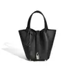 Bolso de Mano para Mujer Piel de Vaca de Primera Capa Cesta de Verduras 2025 Popular Bolso Cubo Pequeño Bolso de Mano Bolso de Mano de Gran Capacidad