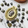 Serie Negra Retro Pájaro de Cerámica Glaseada Checo Doméstico Hojas Hechas a Mano Calco Oro Pulsera DIY Material Accesorios