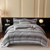 Conjunto de Quatro Peças de Pelúcia de Coelho Levemente Luxuoso e de Alta Qualidade Leite Veludo Espessado Veludo Coral de Inverno Lençóis e Fronhas de Edredom Veludo Dupla Face Roupa de Cama