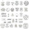 Xizang Plata DIY Pulsera Colgante Accesorios de Joyería Aleación Etiqueta Redonda Amazon Colgante de Placa con Letra Inspiracional