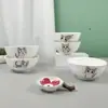 Pratos e Louças de Cerâmica de Gatinho Fofo Desenho Animado Tigela de Arroz Tigela de Sopa Tigela de Macarrão Prato de Frutas Prato de Legumes Prato Grande para Frango Frito