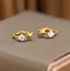 Brincos de Estrela de Cinco Pontas com Zircônia Microcravejada em Prata de Lei S925 para Mulheres, Estilo Coreano, Simples, Elegantes, Modernos, Exquisitos e Versáteis