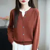 Suéter Tejido de Cuello Redondo con Puntos Convexos de Terciopelo Andy, Diseño de Invierno, Color Block Transfronterizo Otoño/Invierno, Manga Larga, Nuevo Estilo para Mujer, Falso Dos Piezas, Colección 2025