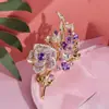Broche Flor Rosa Rosa Feminino de Alto Padrão Luxo Temperamento Corsage Pin Leve Luxo Exquisito Moda Lapela de Casaco Acessório