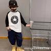 Algodón 100% Manga Larga para Niños Primavera y Otoño Moda para Niños Estilo Coreano Top Camiseta Explosiones de Color para Niños Pequeños y Medianos