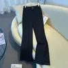 Pantalones Acampanados Adelgazantes Negros Simples para Mujer 2026 Otoño/Invierno Nuevos de Cintura Alta que Cubren la Cadera Pantalones Largos de Moda Versátiles Casuales