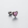 Pendientes Henson Butterfly de acero de titanio con forma de hueso para la oreja, con forma de mariposa y circonita rosa, con forma de lazo de amor y tornillo para la oreja, con nicho de sentido avanzado.