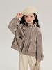 Pudding Haru 2024 Otoño Estilo Universitario Retro Tops de Bebé Top Corto Marrón