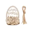 Amazon nuevo colgante de madera de Pascua decoración del hogar huevo colorido tarjeta de madera decoración colgante diseño de escena productos de madera