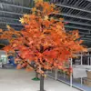 Árbol de Arce Rojo Simulado Adorno de Árbol de Pie Forma de Árbol de Arce Grande Planta Verde Falsa para el Hogar Alta Artificial