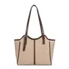 Moda 2025 Nova Bolsa Tote Grande de Couro Sintético Estilo Vintage para Mulheres, Bolsa de Mão de Nicho de Luxo, Bolsa de Ombro da Moda