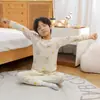Pijama de capa base para niños invierno niñas conjunto de ropa interior térmica niños ropa de otoño pantalones de otoño niñas pequeñas estudiantes ropa para el hogar