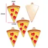 Accesorios para joyería de aleación DIY con forma de gota de aceite, hamburguesa, pizza, pastel, postre, comida, colgante, colgante para llavero W416