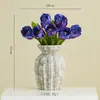 Vaso de Cerâmica Manchado Estilo Wabi-Sabi de Shumen Pacote de Arranjo de Flores Artificiais para Sala de Estar de Casa Utensílios de Flores Decorativos Retrô