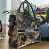 Bolsa de Lona Logo Personalizado Estéreo Versión Completa Azul Estampado Compuesto Recubierto Impermeable Patrón Pintura al Óleo Bolsa de Lona Venta al por Mayor