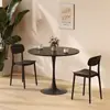 Mesa redonda pequena e moderna em estilo nórdico branco para lojas de milk tea e cafés, conjunto de mesa de jantar tulipa