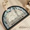 Tapete de Diatomeas Retro Americano Tesco Tapete Antideslizante para Baño Tapete Absorbente para Baño Puerta de Inodoro Resistente al Desgaste