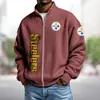 Sudadera Deportiva con Capucha y Cremallera de Talla Grande, Estilo Holgado, Estampado Digital 3D, Camisetas de Equipo de la NBA Transfronterizas Europeas y Americanas