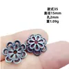 En stock al por mayor, retención de color duradera, tapas de flor gris hierro, tapas de cuentas, estilo vintage, accesorios para pulseras y joyería DIY