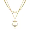 Amazon Transfronterizo Collar de Doble Capa Corazón Luna Nueva Estilo Hong Kong Cadena para Clavícula Mariposa Fresco y Versátil Collar Simple para Mujer