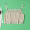100% Seda de Amora Renda Antiderrapante Camisola Colete Pequeno Sem Alças Tricô de Seda Cor Sólida Roupa Íntima para Verão Feminino