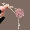 Nuevo Elegante Pasador de Pelo de Rosa Estilo Chino para Mujer, Pasador en Forma de U para la Parte Posterior de la Cabeza, Artefacto para el Pelo, Accesorios Modernos de Alta Gama para el Cabello, Estilo Chino