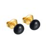Aretes Cuadrados Simples con Gota de Aceite de Oro de 18K Aretes Estilo INS Acero Inoxidable Moda OL Lujo Ligero Aretes Asimétricos Nicho