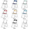Mesa Redonda Pequeña Sólida de Acero Inoxidable Estilo Industrial Silla Transparente Plegable Celebridad de Internet Tienda de Té con Leche Cubierta Combinación de Mesa y Silla para Cafetería