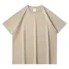 Camiseta de Algodón de Xinjiang 300g de Peso Pesado Gruesa No Transparente 100% Algodón de Manga Corta para Hombres y Mujeres Color Sólido Cuello Redondo Holgada Estudiante Talla Grande Verano