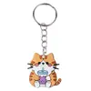 Llavero de Gato de Flor de PVC para Té de Leche Decoración de Mochila Transfronterizo Lindo Gatito Gato Naranja Gato Calicó Llavero