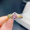 Anillo Popular de Zafiro Rosa Natural al por Mayor de Fábrica Plata S925 Incrustado Piedra Principal 4*6 Venta Caliente Europeo y Americano Dropshipping