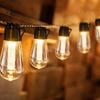 Nueva Cadena de Luces de Bombillas Solares Retro Nostálgica Patio Jardín Exterior Camping Luz Decorativa