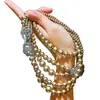 Outono e Inverno Alta Qualidade Alto Brilho Cor Café Maillard Dourado Pérola Swarovski Múltiplos Estilos de Uso Corrente de Suéter Corrente de Clavícula para Mulheres