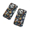 Pintura al óleo temática de Halloween con un patrón floral texturizado y fragmentado, diseño de fantasma, para funda de teléfono iPhone 17, funda de teléfono mate iPhone 16