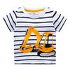 Camiseta Infantil Primavera/Verão 2026 Estilo Europeu e Americano Nova Roupa Infantil Camiseta de Algodão Tricotado Manga Curta para Meninos Distribuição e Dropshipping