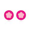 Aretes de botón redondos estilo Chanel de moda estilo coreano para combinar con todo, aretes de flor colgantes rosa dulce, aretes de flor de cinco pétalos para niña
