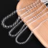 Cuentas redondas de cristal blanco con forma de hielo, 10 mm y 8 mm, para pulseras caseras hechas a mano, accesorios de joyería con cadena colgante