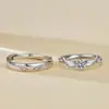 Anillo Par de Pareja Bi-ala Doble Vuelo Plata de Ley S925 Par de Alas Estilo Coreano Lujo Ligero Par de Regalo Día de San Valentín Chino Personalizado Creativo