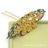 8-1100 Cobre Hecho a Mano DIY Goteo de Aceite Accesorios Básicos Accesorios para el Cabello Corona para el Cabello Material Hanfu 37*90mm Puntiagudo Verde