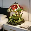Lâmpada de Mesa Criativa de Resina com Formato de Sapo e Flor para Decoração de Mesa, Desktop e Cabeceira