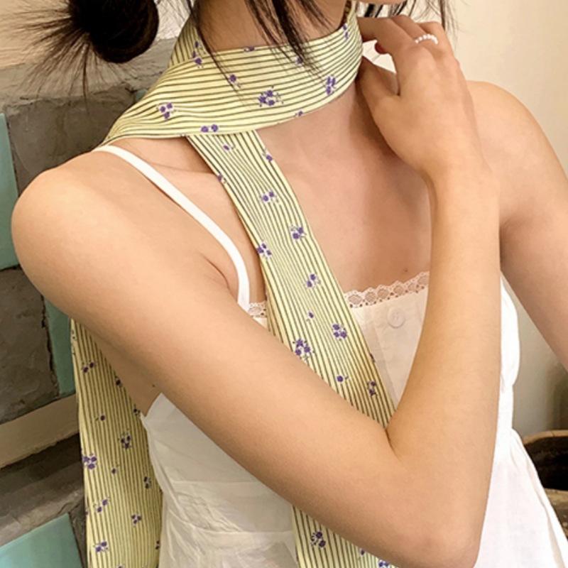 2505180  (1) 高级感系脖领巾薄款清新发带飘带韩系