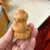 Thuja Wood Carving Cute Akita Dog Pequeno Animal Handle Piece Zodiac Dog Ornaments Criativo Chai Dog Wood Crafts