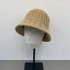 Sombrero de Pescador de Lana Tejida Estilo Coreano con Rayas Verticales para Mujer, Nuevo Estilo Otoño Invierno, Cálido, Favorecedor para el Rostro, Sombrero tipo Cubo para Sesión de Fotos