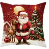 Funda de Cojín Decorativo Papá Noel Muñeco de Nieve Reno Impresa por un Lado para Navidad Invierno Sala de Estar Sofá Dormitorio