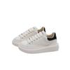 Zapatos Blancos de Suela Gruesa con Bloques de Color para Mujer 2024 Nuevos Tenis Casuales con Plataforma de Punta Redonda Retro Cómodos y Versátiles