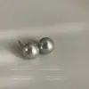 Brincos de Pérola Cinza de Vidro de Alta Qualidade, Brincos de Pérola com Design de Nicho de Luxo Leve, Brincos de Alta Qualidade da Moda para o Dia a Dia
