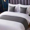Ropa de Cama de Hotel Cinco Estrellas Juego Completo de Ropa de Cama Toalla de Mesita de Noche Algodón y Lino Bandera de Cama Protector de Pie de Cama Colcha Cubrecama