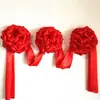 Tela Roja Grande Cinta de Seda Roja Cinta de Apertura Corte de Cinta Flor Roja Grande Descubrimiento Tela Roja Boda Tela Roja Baile Twist Yangko Lazo Flor Tela Roja