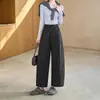Nova Versão de Outono Calça Balão Algodão Ecológico Cintura Alta Solta Emagrecimento Antirrugas Caimento Versátil Casual Calça Feminina
