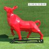 Escultura abstracta de ciervo, oso, animal geométrico de dibujos animados de plástico reforzado con fibra de vidrio, departamento de ventas de villas, decoración de centros comerciales, adornos de paisaje grandes